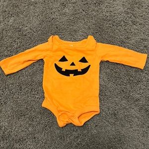 Long Sleeve Halloween Pumpkin Onesie